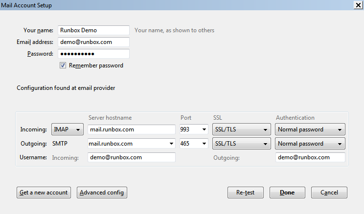 comcast email server settings for mozilla thunderbird