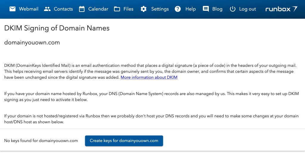 Generate dkim key pair